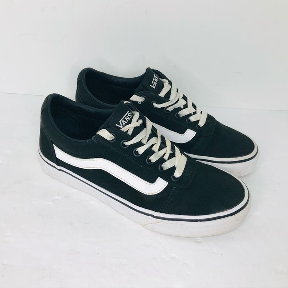 Vans off the wall low top canvas skate shoes black white women’s size 6.5 - Picture 2 of 8